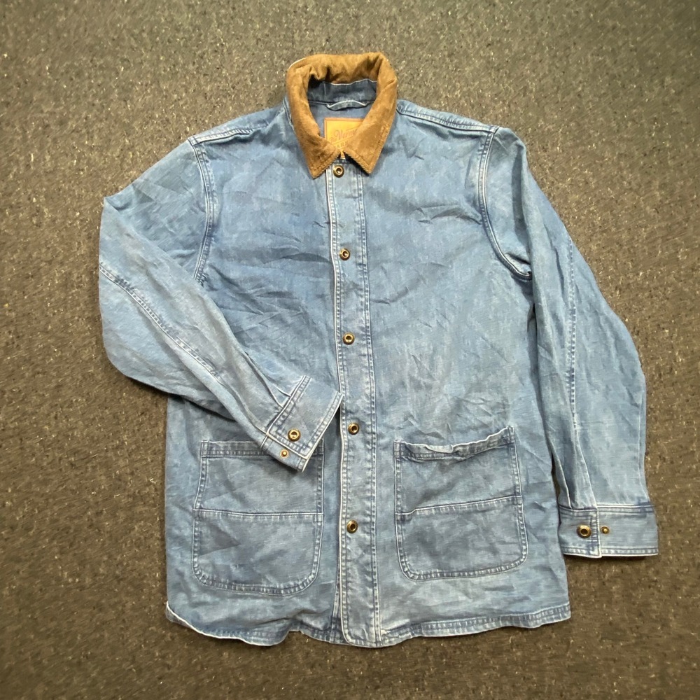 Orton Brothers Rustic Mens M Denim The Vermont Barn Coat Corduroy Chore Jacket